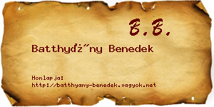 Batthyány Benedek névjegykártya