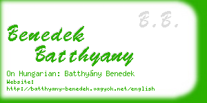 benedek batthyany business card